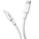 20W PD Nylon Braided Premium White Fast Charging Cable (X56) Lightning to Type C