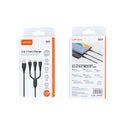 3 in 1 Fast Charge USB Cable - Black (X1)