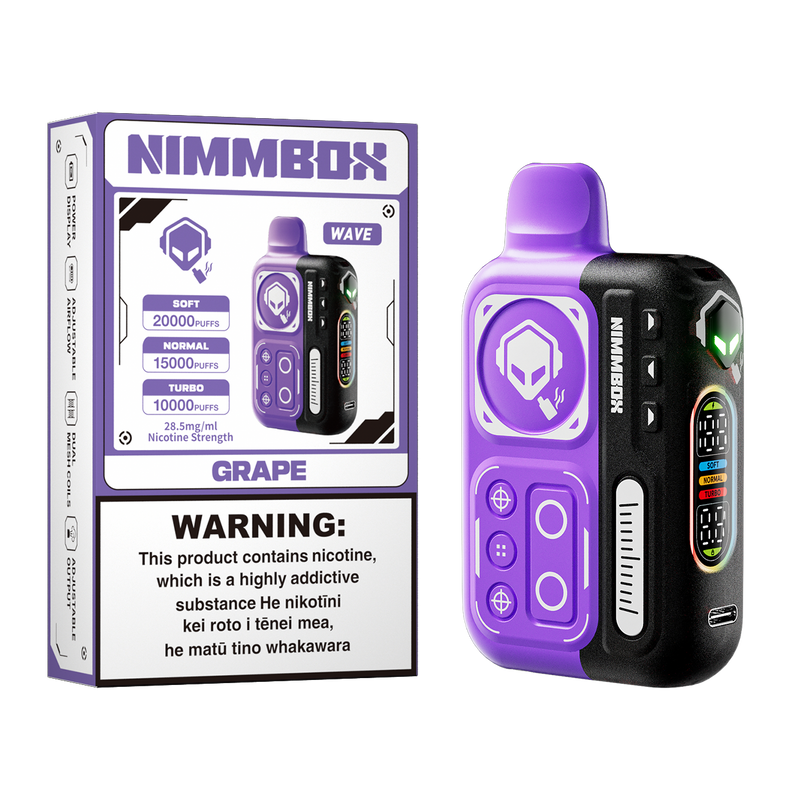 Nimmbox Wave Kit with Three Smart Modes & Up to 20000 Puffs - Grape