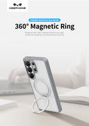 Keephone Omega Premium Matte Clear Case with 360° Ring Stand, Anti-Smudge | MagSafe Compatible - Galaxy S26 Ultra (Black) (OMEGA)