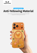 Keephone Peachy Premium 3D Diamond Heart Case | MagSafe Compatible | iPhone 17 Series (PEACHY)
