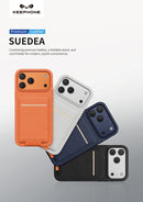 Keephone Suedea Multi-Function Wallet Case with Foldable Kickstand | MagSafe Compatible |  iPhone 17 Series (SUEDEA)