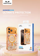 Keephone Iceland Premium Sparkling Glitter Case with 3D Diamond Shell Design | MagSafe Compatible | iPhone 17 Series (ICELAND)