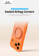 Keephone Monica Airbag Pro Matte Case with 360° Kickstand Ring | 4.5M SGS-Certified Drop Protection, MagSafe Compatible, Anti-Smudge, 4-Corner Cushion | iPhone 17 Series (MONICA AIRBAG PRO)