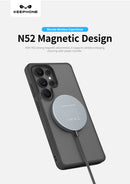 Keephone Omega Premium Matte Clear Case with 360° Ring Stand, Anti-Smudge | MagSafe Compatible - Galaxy S26 Ultra (Black) (OMEGA)