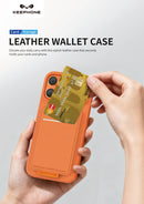 Keephone Suedea Multi-Function Wallet Case with Foldable Kickstand | MagSafe Compatible |  iPhone 17 Series (SUEDEA)