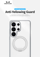 Keephone Omega Premium Matte Clear Case with 360° Ring Stand, Anti-Smudge | MagSafe Compatible - Galaxy S26 Ultra (Black) (OMEGA)