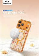 Keephone Iceland Premium Sparkling Glitter Case with 3D Diamond Shell Design | MagSafe Compatible | iPhone 17 Series (ICELAND)