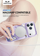 Keephone Roseland Premium 3D Crystal Rose Case | MagSafe Compatible | iPhone 17 Series (ROSELAND)