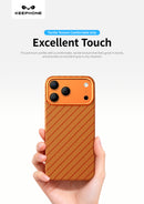 Keephone Robin Genuine Kevlar Case with Classic Stripe | 1500D Aramid Fiber & MagSafe Compatible | iPhone 17 Series (ROBIN)