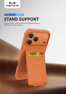 Keephone Suedea Multi-Function Wallet Case with Foldable Kickstand | MagSafe Compatible |  iPhone 17 Series (SUEDEA)