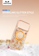 Keephone Iceland Premium Sparkling Glitter Case with 3D Diamond Shell Design | MagSafe Compatible | iPhone 17 Series (ICELAND)