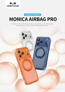 Keephone Monica Airbag Pro Matte Case with 360° Kickstand Ring | 4.5M SGS-Certified Drop Protection, MagSafe Compatible, Anti-Smudge, 4-Corner Cushion | iPhone 17 Series (MONICA AIRBAG PRO)