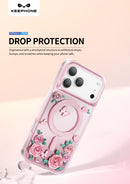 Keephone Roseland Premium 3D Crystal Rose Case | MagSafe Compatible | iPhone 17 Series (ROSELAND)