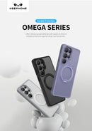 Keephone Omega Premium Matte Clear Case with 360° Ring Stand, Anti-Smudge | MagSafe Compatible - Galaxy S26 Ultra (Black) (OMEGA)