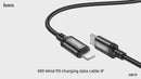 27W PD Nylon Braided Super Fast Charging Cable - Lightning to Type C (X89) 2 Meter
