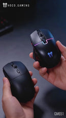 Premium Gaming Mouse with LED Display, Wired & Wireless Modes, 12000 DPI, RGB Light (GM651)
