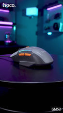 Ergonomic 6-Button Wired Gaming Mouse with LED Light, 12800 DPI (GM52)