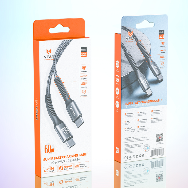 Super Fast Charging Cable with Reinforced Long Grip (X22)