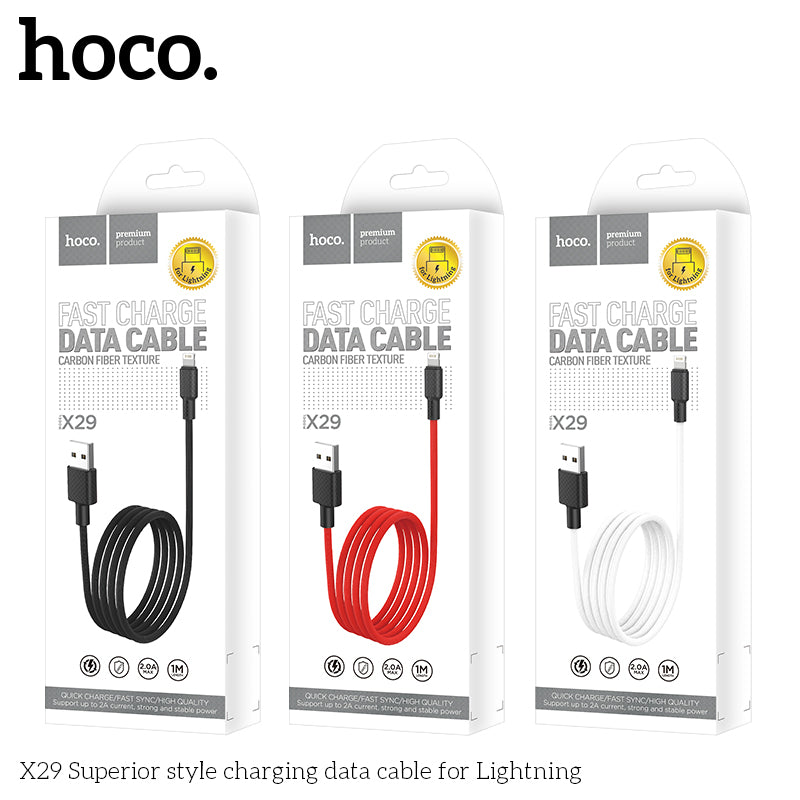 Fast Charge Cable w/ Carbon Fiber Style (X29) - Micro USB (Black)