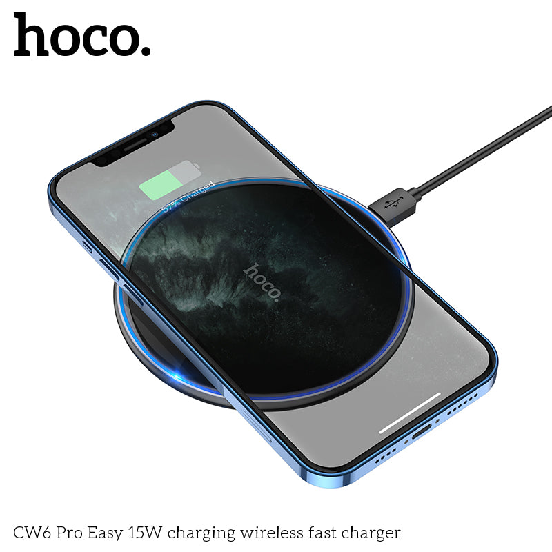 15W Wireless Charger w/ LED Light (CW6)