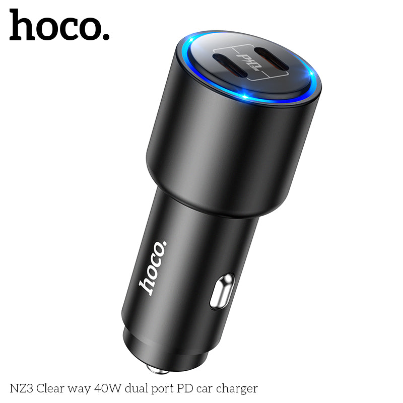 40W Type-C Dual Port Super Fast Car Charger (NZ3)