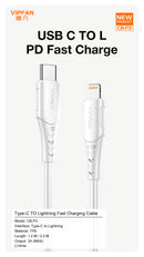 20W Lightning to Type C Cable w/ 1 Meter (P4)