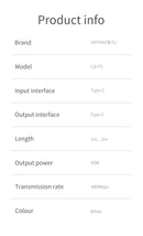 60W Super Fast Cable - Type C to Type C (P5)